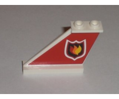 Tail 4 x 1 x 3 with Fire Logo Badge on Red Background Pattern on Left Side (Sticker) - Set 7206