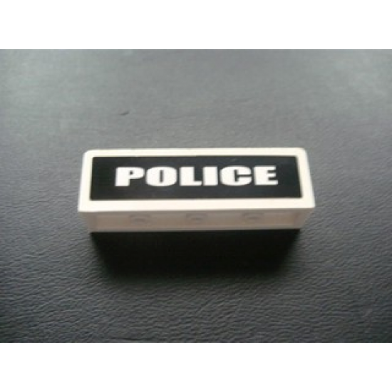 Panel 1 x 4 x 1 with White 'POLICE' on Black Background Pattern (Sticker) - Set 7236-1