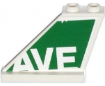 Tail 4 x 1 x 3 with White 'AVE' on Green Background Pattern on Left Side (Sticker) - Set 79120