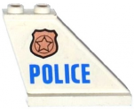 Tail 4 x 1 x 3 with Police Copper Star Badge and Blue 'POLICE' Pattern on Right Side (Sticker) - Set 60130