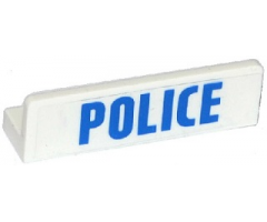 Panel 1 x 4 x 1 with Blue 'POLICE' Bold Font on White Background Pattern (Sticker) - Set 60130