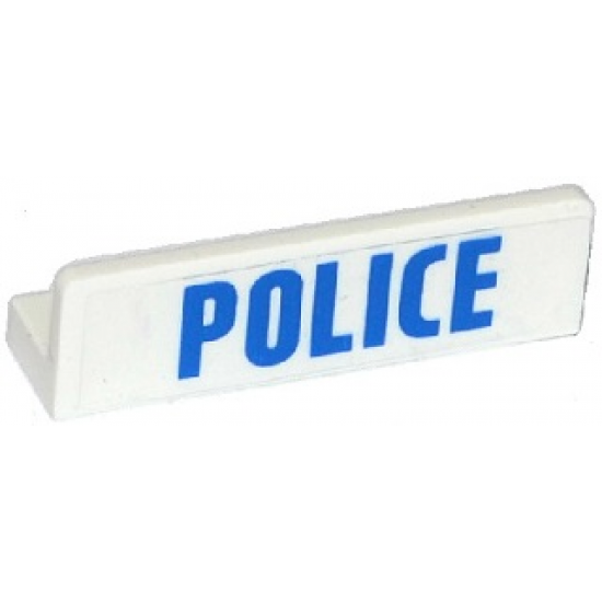 Panel 1 x 4 x 1 with Blue 'POLICE' Bold Font on White Background Pattern (Sticker) - Set 60130