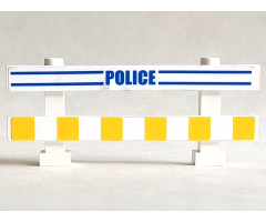Fence 1 x 8 x 2 2/3 with Blue Lines, 'POLICE' and White and Yellow Stripes Pattern (Stickers) - Set 7286