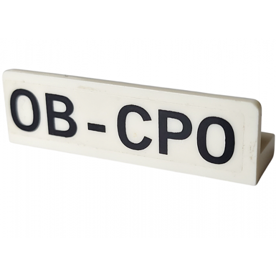 Panel 1 x 4 x 1 with Black 'OB-CPO' Pattern (Sticker) - Set 7623