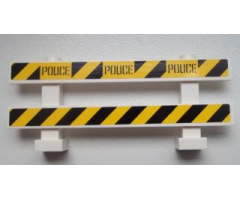 Fence 1 x 8 x 2 2/3 with Black 'POLICE' on Black and Yellow Danger Stripes Pattern (Stickers) - Set 60007