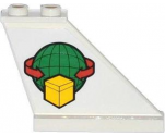 Tail 4 x 1 x 3 with Box and Arrows and Globe Pattern on Right Side (Sticker) - Set 60021