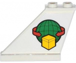 Tail 4 x 1 x 3 with Box and Arrows and Globe Pattern on Left Side (Sticker) - Set 60021