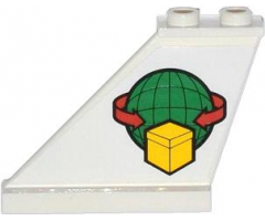 Tail 4 x 1 x 3 with Box and Arrows and Globe Pattern on Left Side (Sticker) - Set 60021