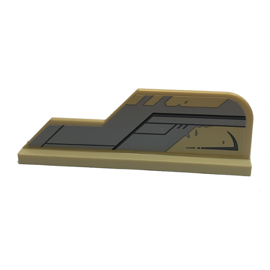 Tail 8 x 1 with Stepped Fin with Light Bluish Gray Decoration Pattern Model Left Side (Sticker) - Set 75204