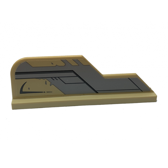 Tail 8 x 1 with Stepped Fin with Light Bluish Gray Decoration Pattern Model Right Side (Sticker) - Set 75204