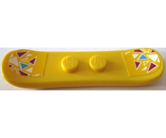 Minifigure, Utensil Snowboard Small with Magenta, Medium Azure, and White Triangles Pattern (Stickers) - Set 41324