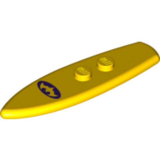Minifigure, Utensil Surfboard Standard with Dark Purple Batman Logo Pattern