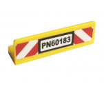 Panel 1 x 4 x 1 with 'PN60183' License Plate and Red and White Danger Stripes Pattern (Sticker) - Set 60183
