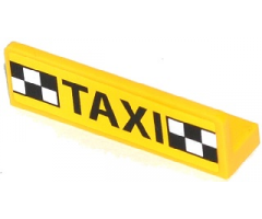 Panel 1 x 4 x 1 with 'TAXI' and Black and White Checkered Pattern (Sticker) - Set 60050