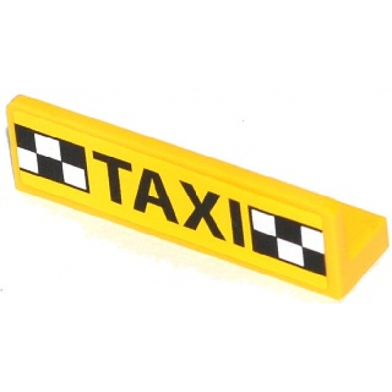 Panel 1 x 4 x 1 with 'TAXI' and Black and White Checkered Pattern (Sticker) - Set 60050