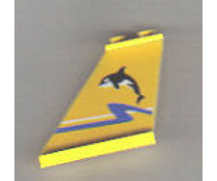 Tail 4 x 1 x 3 with Orca Whale, Blue Wave, and White Line Pattern on Both Sides (Stickers) - Set 8286