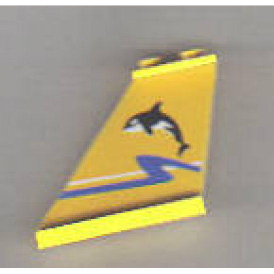 Tail 4 x 1 x 3 with Orca Whale, Blue Wave, and White Line Pattern on Both Sides (Stickers) - Set 8286