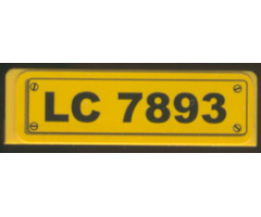 Panel 1 x 4 x 1 with Black 'LC 7893' and 4 Screws Pattern (Sticker) - Set 7893
