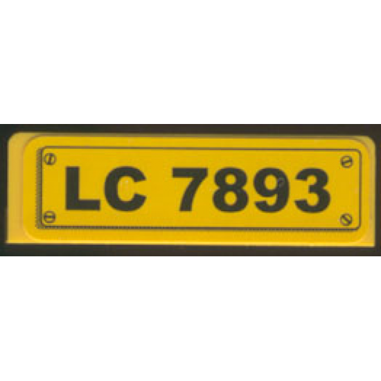 Panel 1 x 4 x 1 with Black 'LC 7893' and 4 Screws Pattern (Sticker) - Set 7893