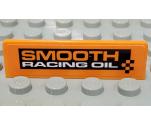 Panel 1 x 4 x 1 with Orange 'SMOOTH' and White 'RACING OIL' on Black Rectangle Pattern (Sticker) - Set 60103
