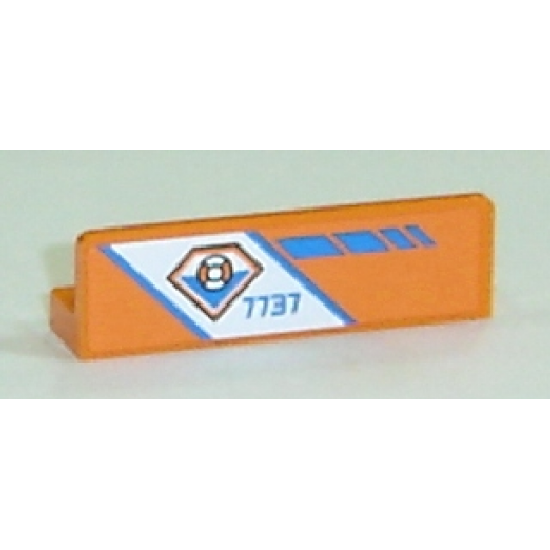 Panel 1 x 4 x 1 with Coast Guard Logo and '7737' Pattern Left (Sticker) - Set 7737