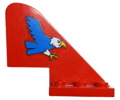 Tail with Rounded Top, Blue Eagle Pattern on Both Sides (Stickers) - Sets 6345 / 6615