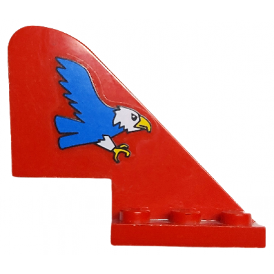 Tail with Rounded Top, Blue Eagle Pattern on Both Sides (Stickers) - Sets 6345 / 6615