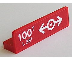 Panel 1 x 4 x 1 with White '100T', 'L 28S' and Train Logo Pattern (Sticker) - Set 60098