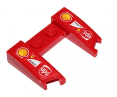 Wedge 3 x 4 x 2/3 Cutout with Shell, ups and Scuderia Ferrari Logos Pattern (Stickers) - Set 40190