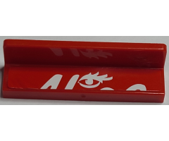 Panel 1 x 4 x 1 with White 'Alice' Top of Logo and Eye with Eyelashes on Red Background Pattern (Sticker) - Set 8157