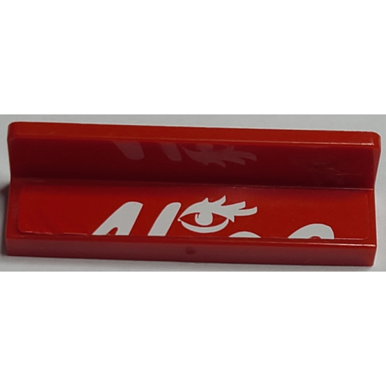 Panel 1 x 4 x 1 with White 'Alice' Top of Logo and Eye with Eyelashes on Red Background Pattern (Sticker) - Set 8157