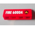 Panel 1 x 4 x 1 with Black and Yellow Fire Logo Badge and 'FIRE 60004' Pattern Model Right Side (Sticker) - Set 60004