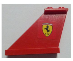 Tail 4 x 1 x 3 with Ferrari Logo Pattern on Left Side (Sticker) - Set 8654