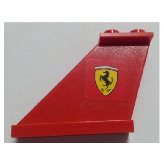 Tail 4 x 1 x 3 with Ferrari Logo Pattern on Left Side (Sticker) - Set 8654