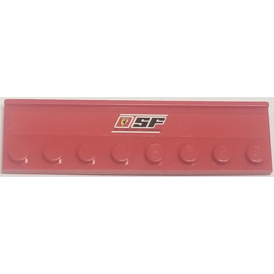 Plate, Modified 2 x 8 with Door Rail with Ferrari Logo 'SF' and 'SCUDERIA FERRARI' on White Lines Pattern (Sticker) - Set 8185