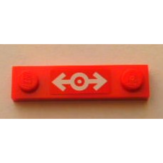 Plate, Modified 1 x 4 with 2 Studs without Groove with Train Logo White Pattern (Sticker) - Set 3677