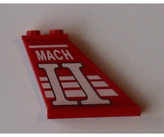 Tail 4 x 1 x 3 with 4 White Stripes and 'MACH II' Pattern on Both Sides (Stickers) - Set 5591