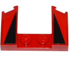 Wedge 3 x 4 x 2/3 Cutout with 2 Black Triangles on Red Background Pattern (Stickers) - Set 75899