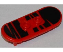 Minifigure, Utensil Skateboard with Trolley Wheel Holders with Black Zebra Stripes Pattern (Sticker) - Set 79103