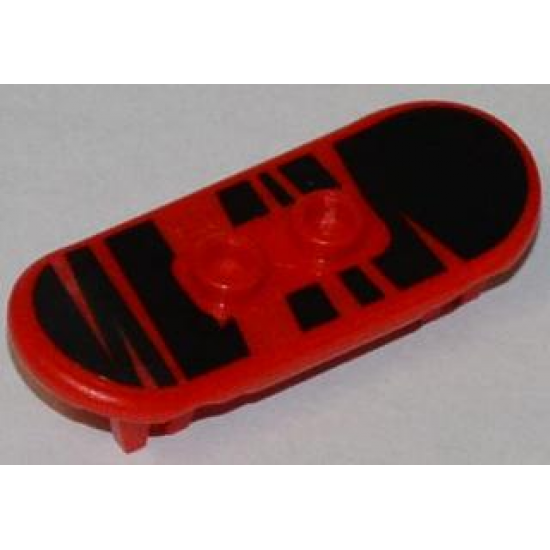 Minifigure, Utensil Skateboard with Trolley Wheel Holders with Black Zebra Stripes Pattern (Sticker) - Set 79103