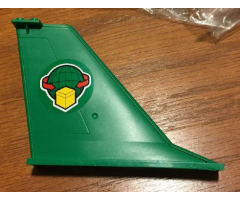 Tail 14 x 2 x 8 with Box and Arrows and Globe Green Cargo Pattern on Both Sides (Stickers) - Set 60022