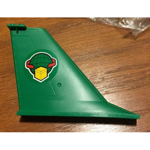 Tail 14 x 2 x 8 with Box and Arrows and Globe Green Cargo Pattern on Both Sides (Stickers) - Set 60022