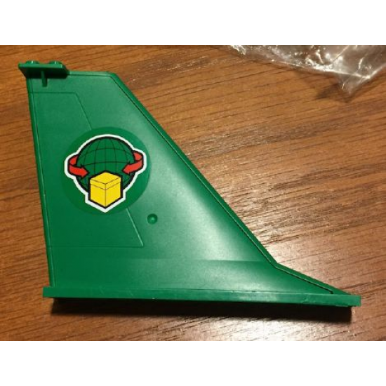 Tail 14 x 2 x 8 with Box and Arrows and Globe Green Cargo Pattern on Both Sides (Stickers) - Set 60022