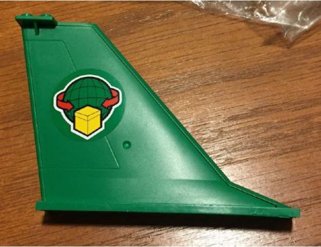 Tail 14 x 2 x 8 with Box and Arrows and Globe Green Cargo Pattern on Both Sides (Stickers) - Set 60022