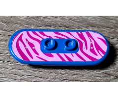 Minifigure, Utensil Skateboard with Trolley Wheel Holders with Magenta / Bright Pink Tiger Stripes Pattern (Sticker) - Set 41058