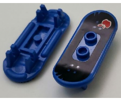 Minifigure, Utensil Skateboard with Trolley Wheel Holders with Red Apple with White Outline Pattern (Sticker) - Set 79118