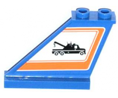 Tail 4 x 1 x 3 with Tow Truck in Orange Border Pattern on Left Side (Sticker) - Set 60056