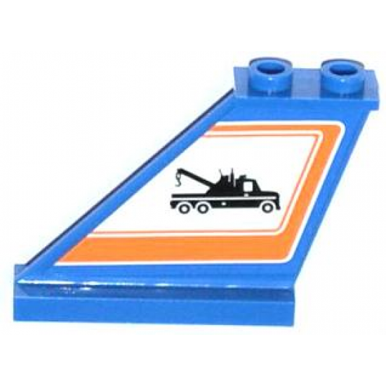 Tail 4 x 1 x 3 with Tow Truck in Orange Border Pattern on Left Side (Sticker) - Set 60056
