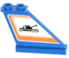 Tail 4 x 1 x 3 with Tow Truck in Orange Border Pattern on Right Side (Sticker) - Set 60056