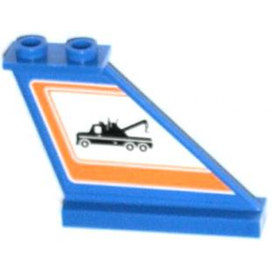 Tail 4 x 1 x 3 with Tow Truck in Orange Border Pattern on Right Side (Sticker) - Set 60056